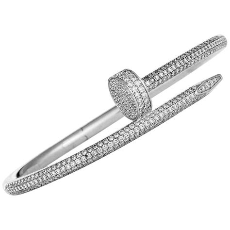 cartier bracelet white gold diamonds|cartier juste un clou bracelet small white gold.